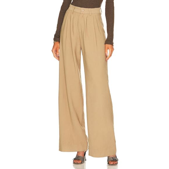 Nonchalant Label 'Fabi' Beige Wide Leg Pant Size S - Picture 1 of 5
